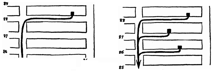 exemplo deslocamento urbano quadras quarteirao longo